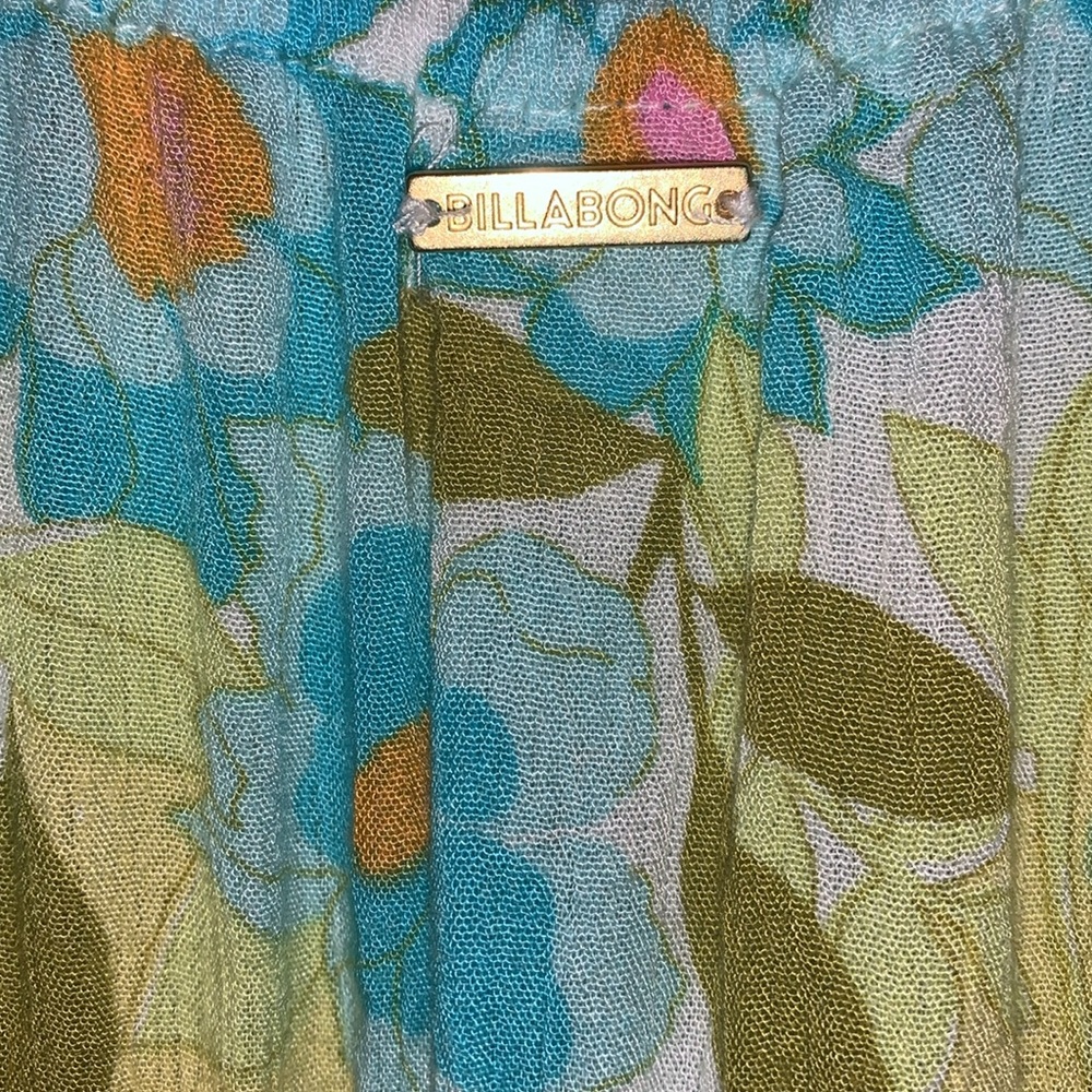 Billabong vintage Sundress with Puff Sleeves size med - Picture 6 of 9